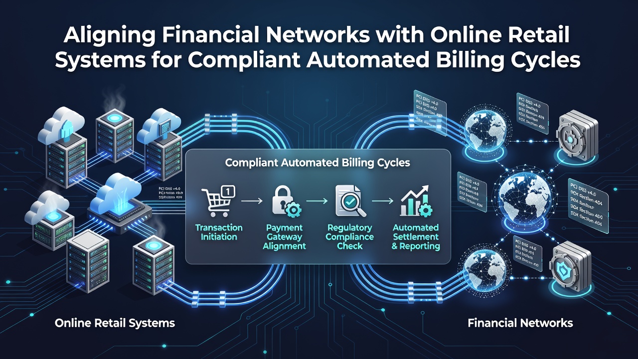 Financial networks connecting with online retail platforms for billing compliance