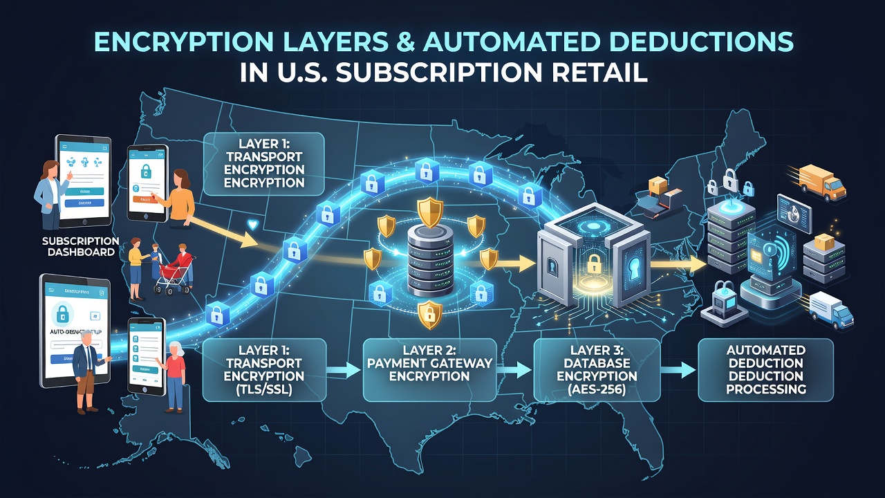 Secure data pathways and encryption checkpoints in retail subscription networks