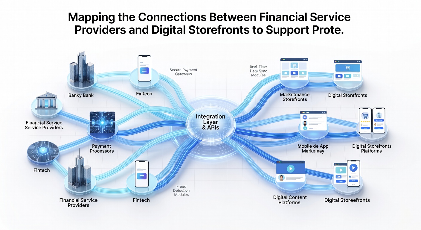 Flowchart illustrating verification layers between banks and online retail systems