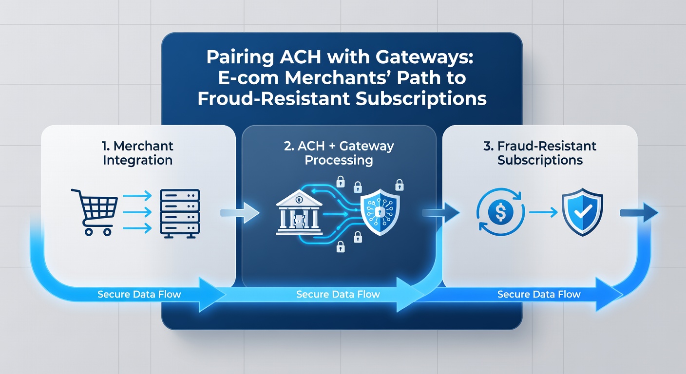 Flowchart illustrating the integration process between ACH networks and payment gateways, highlighting fraud detection points
