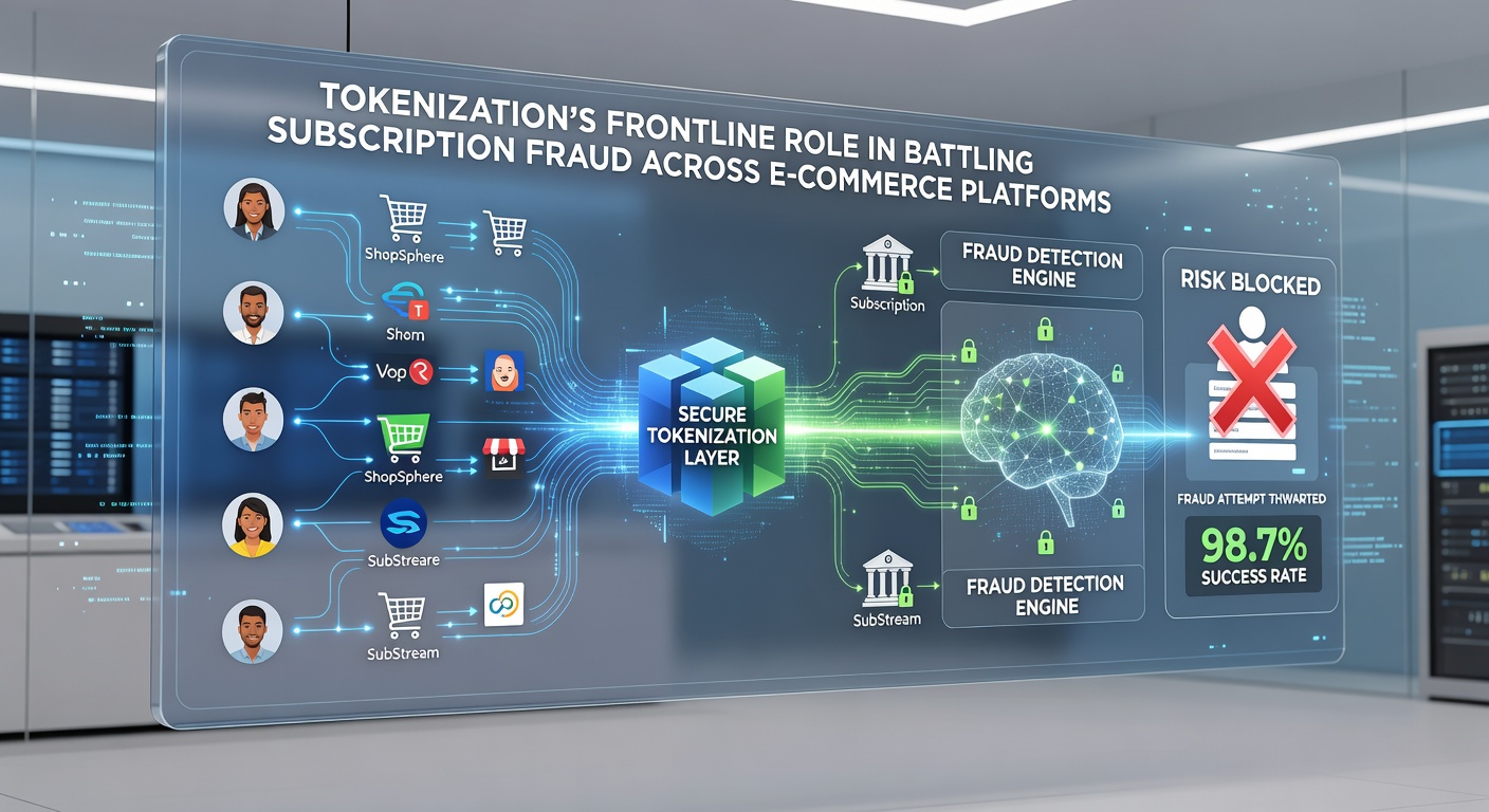 Graph showing decline in subscription fraud rates after implementing tokenization on major e-commerce sites