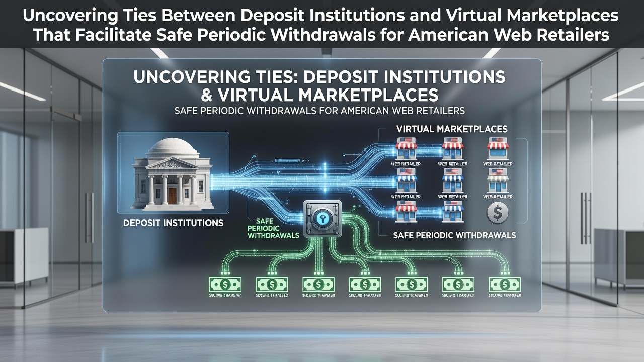 Diagram showing connections between banks and online marketplaces for retailer withdrawals