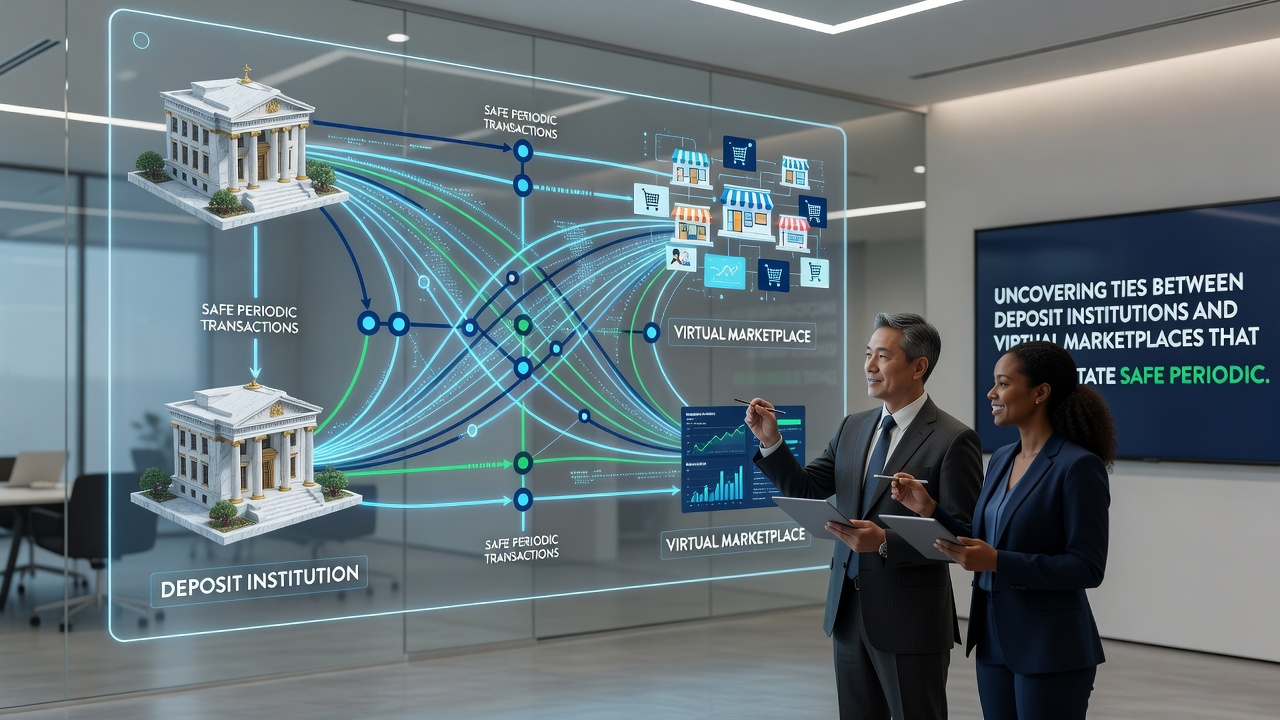 Illustration of secure withdrawal process between financial institutions and digital retail platforms